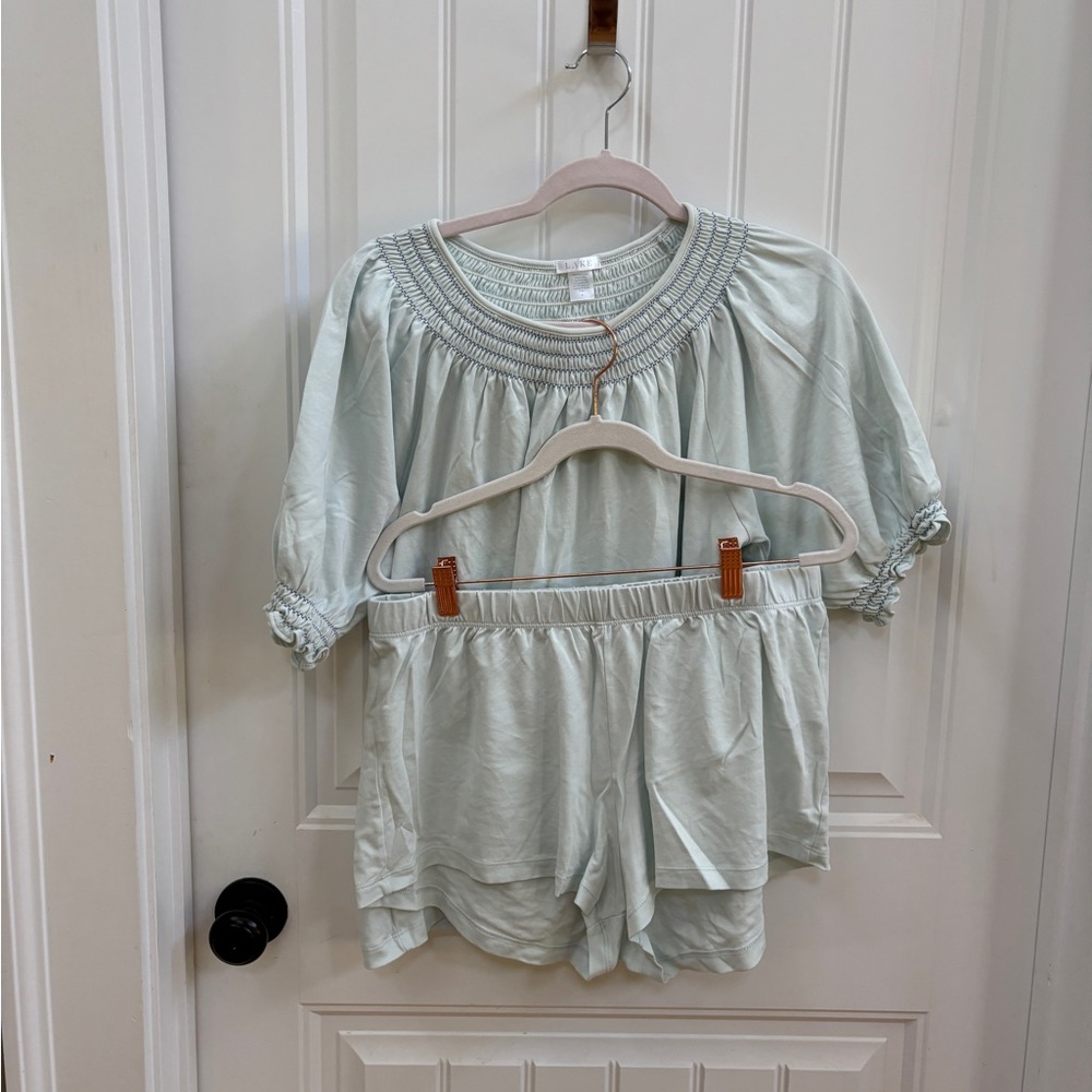 Lake Shirred Sky Blue Pajamas